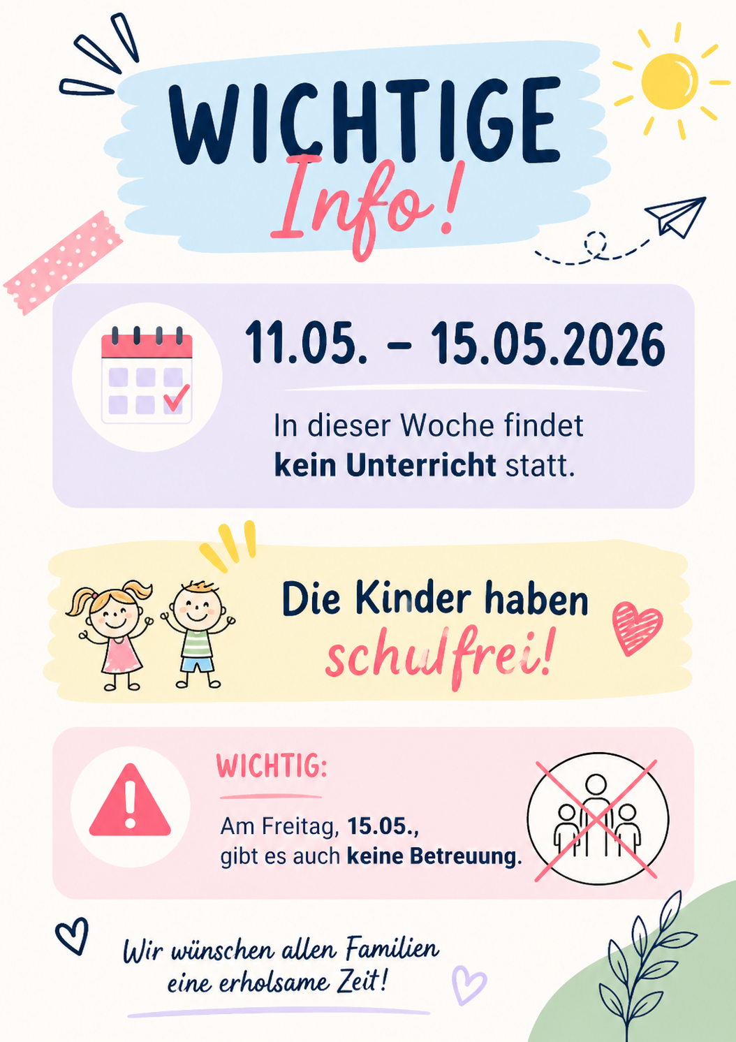 WICHTIGE INFO