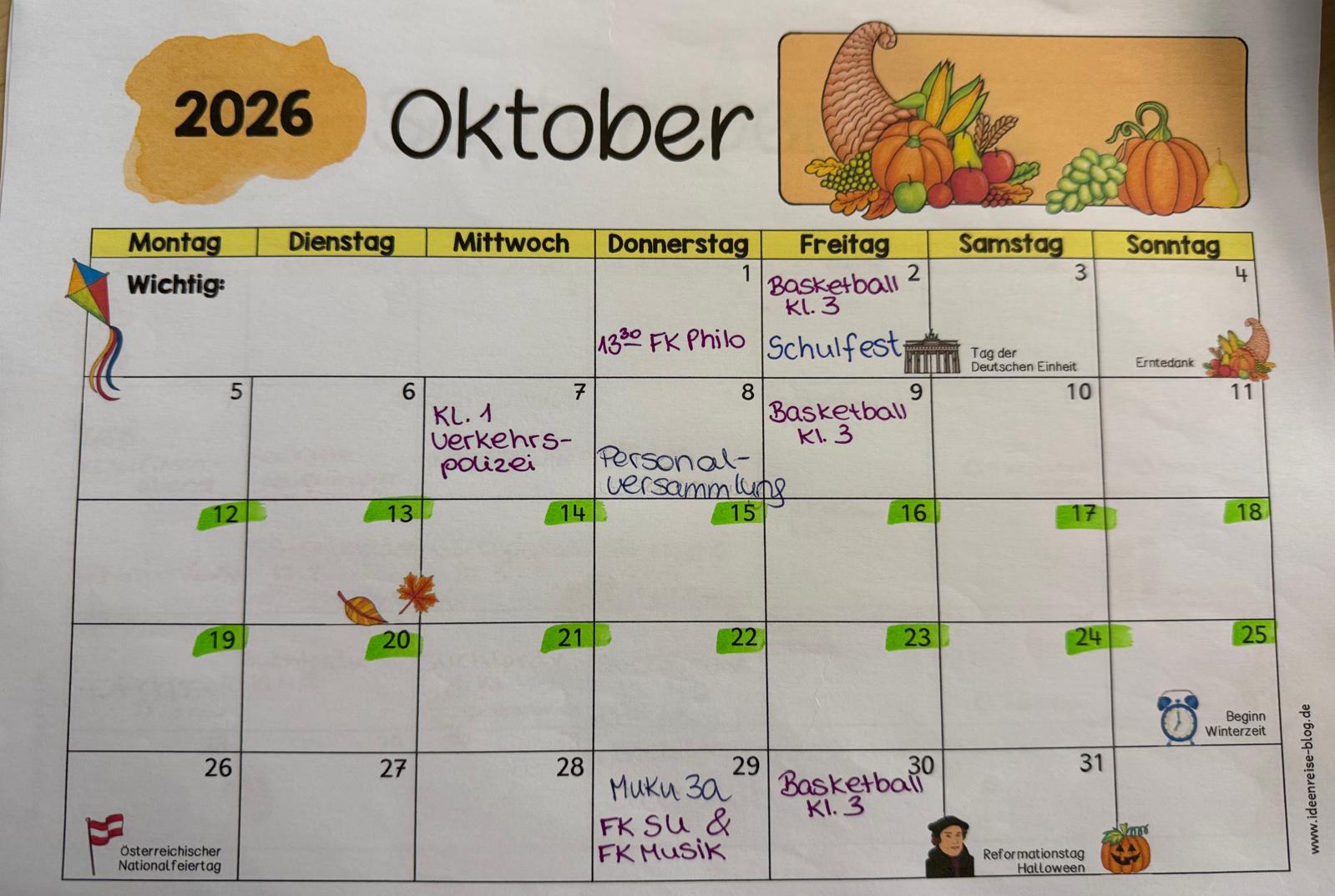 Termine Oktober
